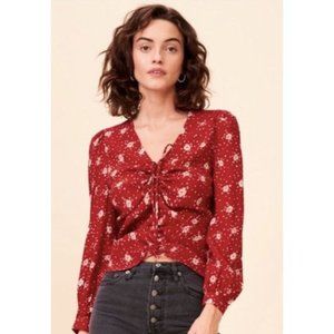 Rouje Paris Anouchka Blouse in Red Floral-sz 38 (US 6)